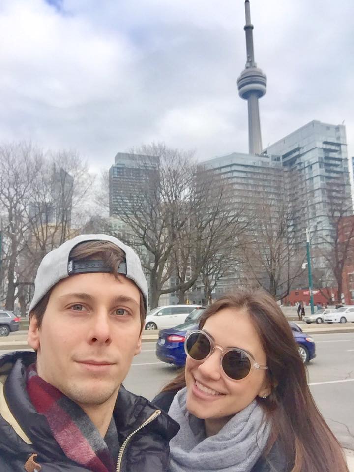Elisa e Humberto em intercâmbio no Canadá