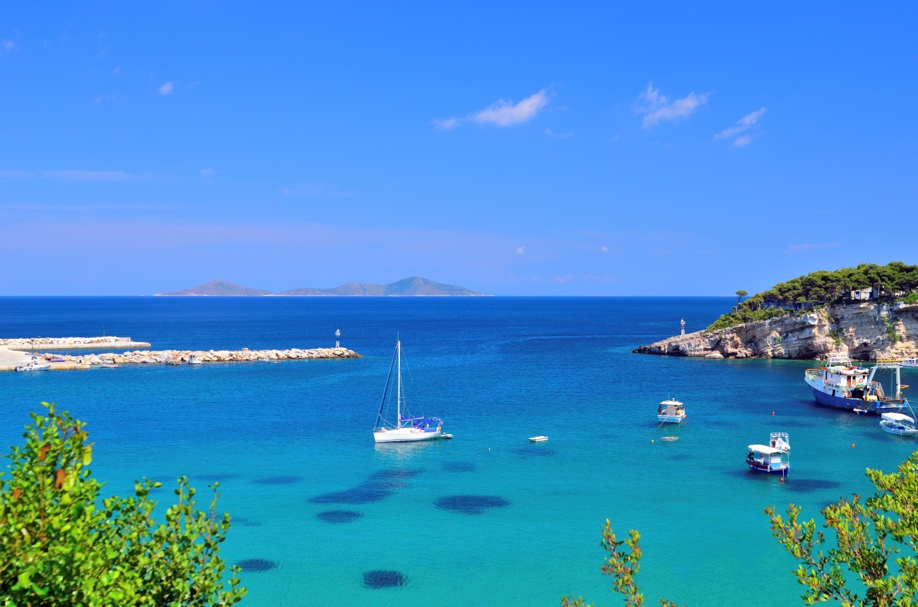 Vista panorâmica do mar, na Grécia