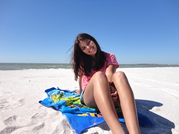 Beatriz Morgado, na praia Caladesi Island