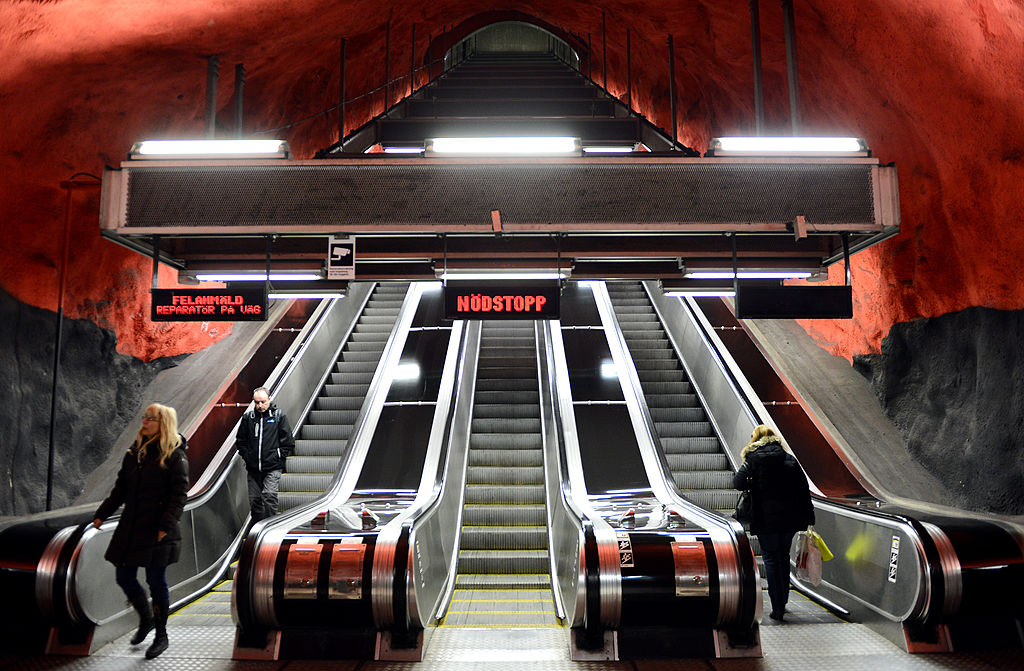Escada rolante do metrô de Estocolmo