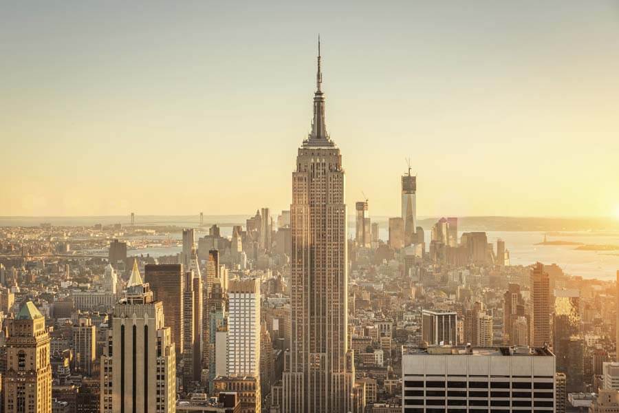 Empire State Building em Nova York no pôr do sol