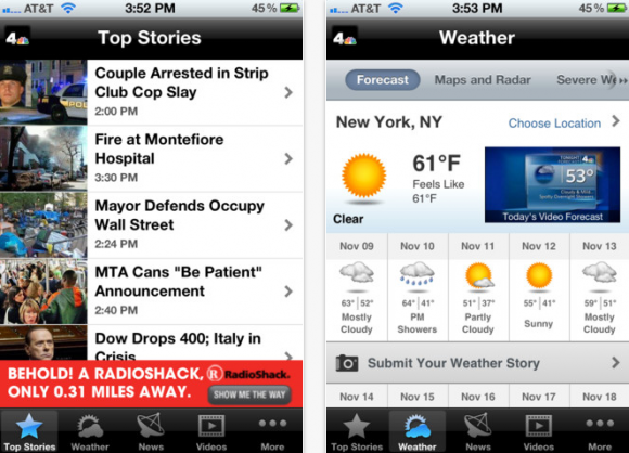 NBC 4 NY app for NY news about time