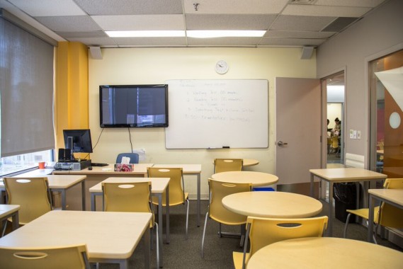 Salas de aula na ILSC, em Toronto