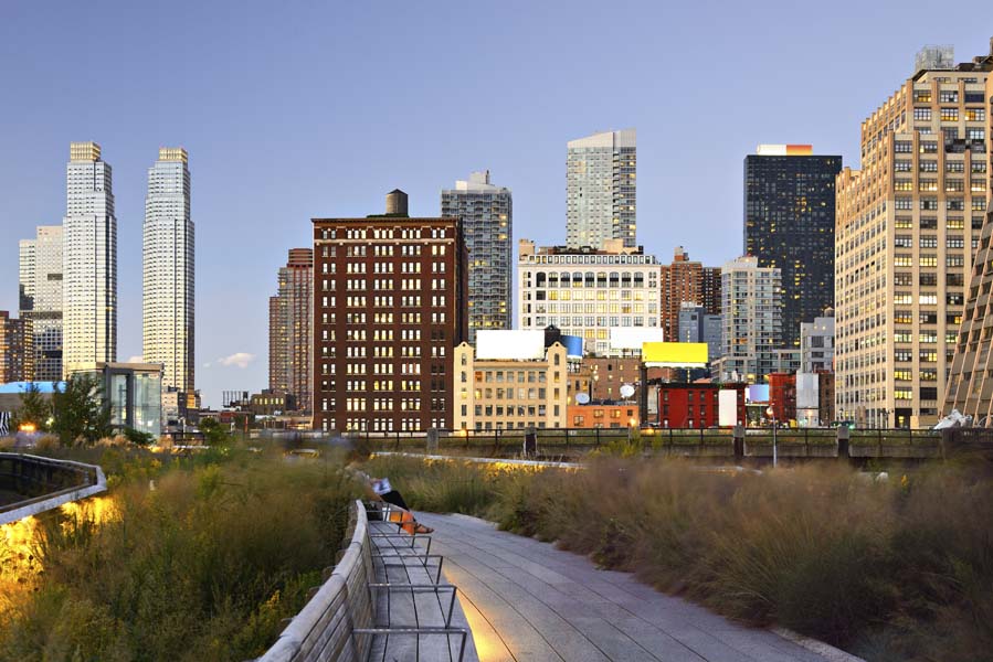 prédios de NY vistos do High Line Park